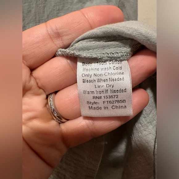 Bohme Sammi Breezy Textured Gauzy Button Up Shirt Beachy Lagenlook , Small - Picture 3 of 7